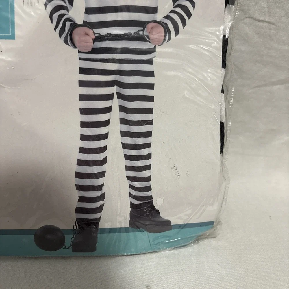boys NEW NIP MISCHIEF MAKER CONVICT HALLOWEEN COSTUME XL HAT PANTS TOP